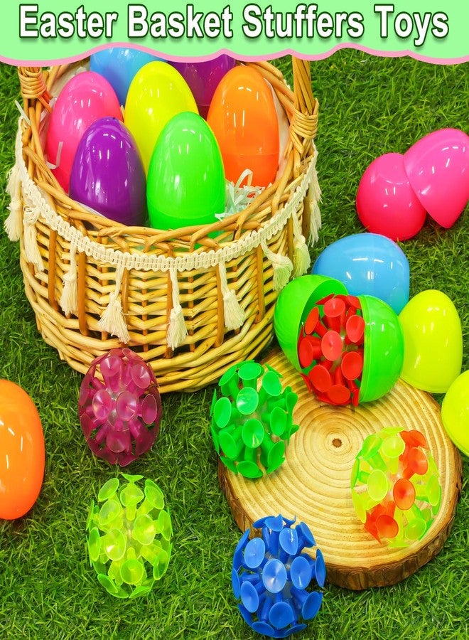 AMENON 12 Pack Prefilled Easter Eggs with Toys for Kids Boys, Easter Eggs Filled Suction Cup Balls Tossing Stick Balls, Stress Relief Fidget Toys Easter Basket Essentials Stuffers Fillers Classroom Prizes - Image 4